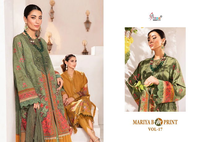 Mariya B Mprint Vol 17 By Shree Embroidery Cotton Pakistani Suits Wholesale Online
